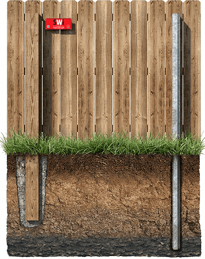 Wood fence installation features