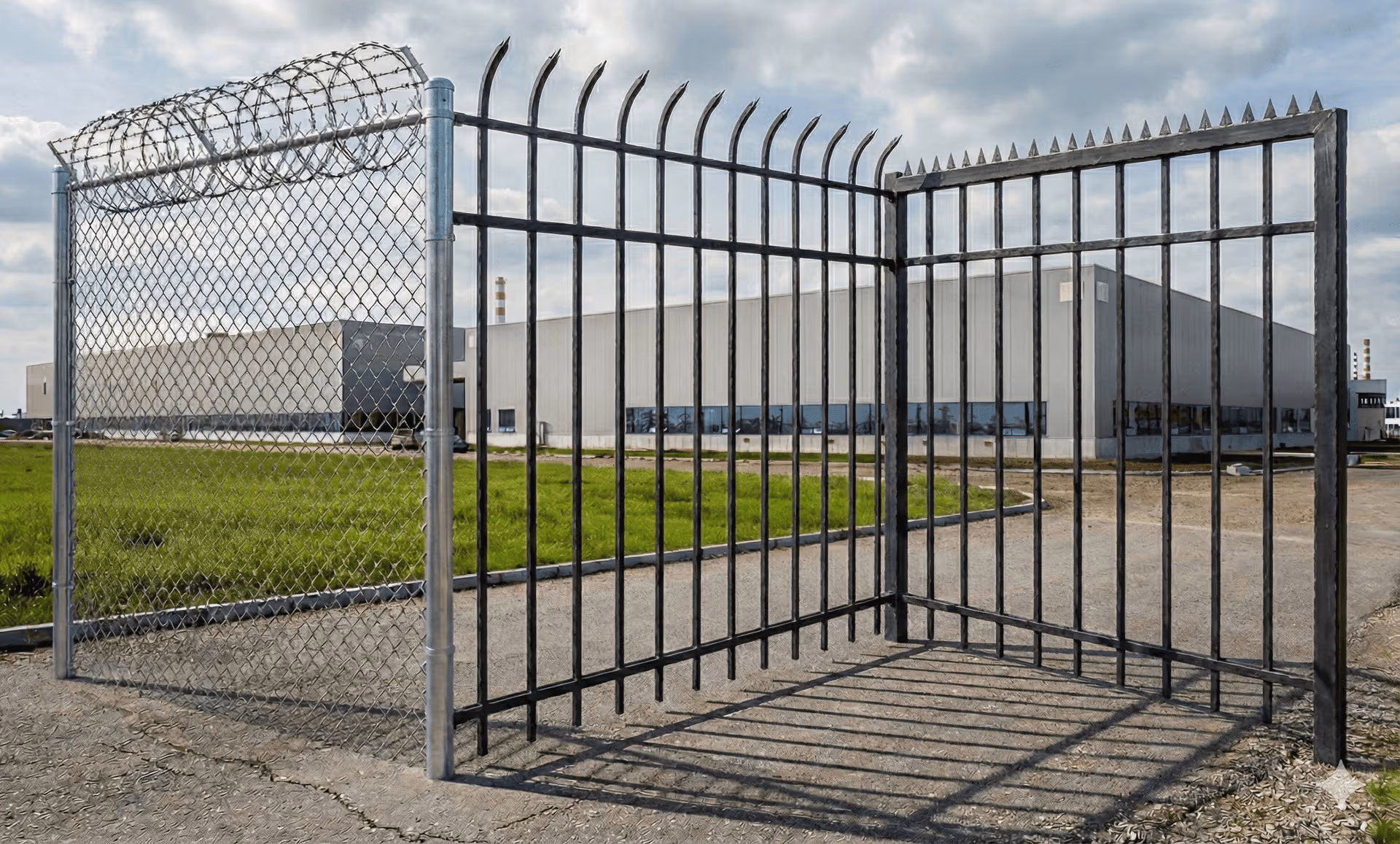Heavy-duty commercial fence installation