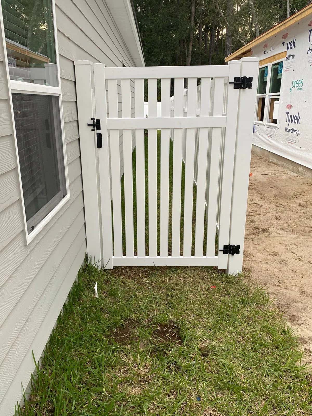 Florida White Semi Privacy Vinyl Fence Residential Walk Gate