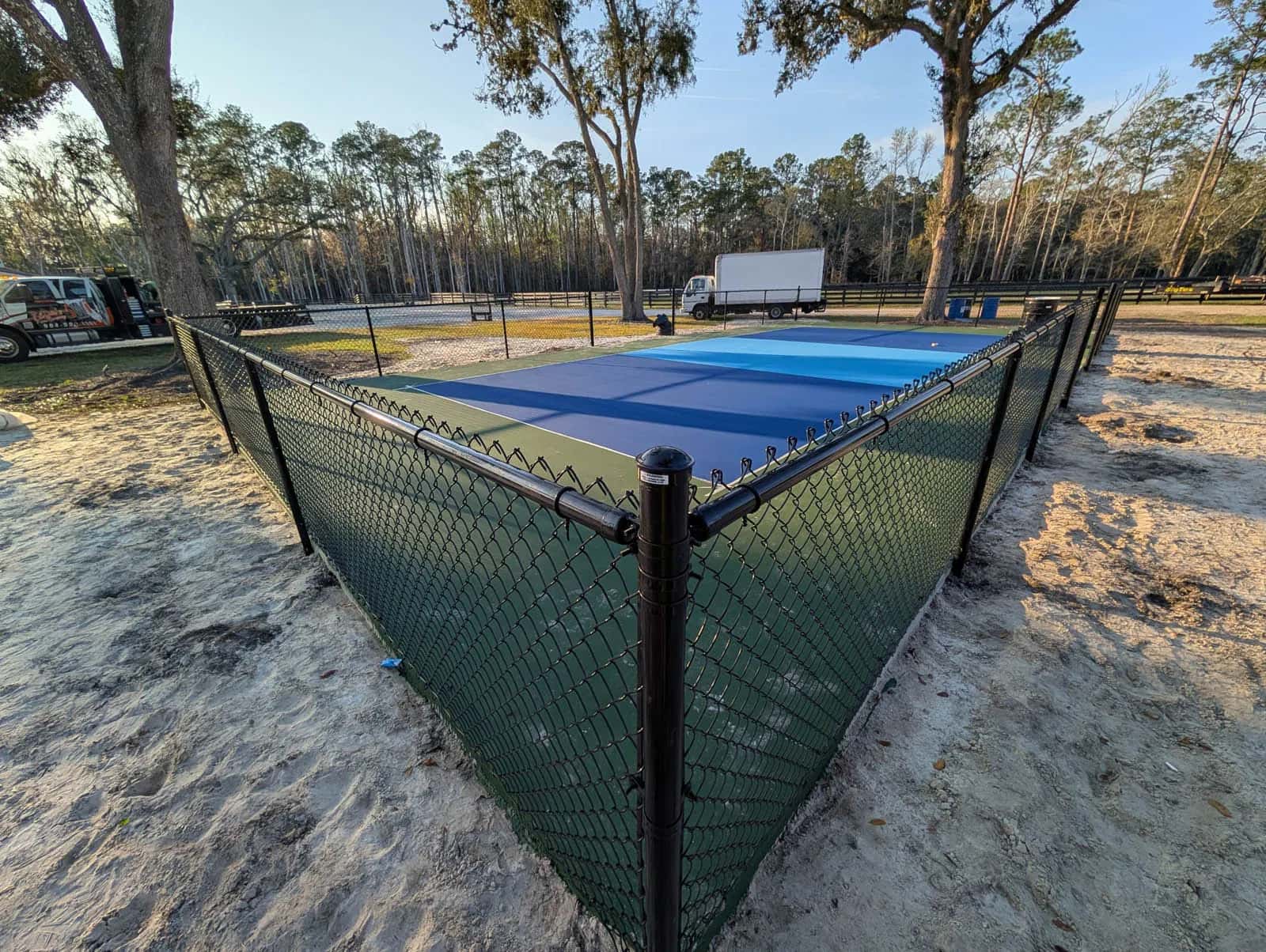 Florida Black Chain Link 4 Foot Fence Pickleball Court