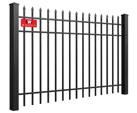 Commercial ornamental steel fence